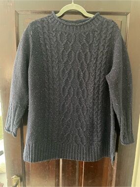 Seasalt Cornwall Cozy Navy Cable Crewneck Sweater
